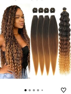 Black to Brown Blonde Boho Braiding Hair Pre Stretched (5Packs 1b/30/27)